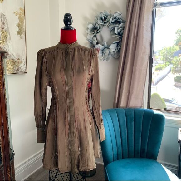 REISS GREEN MINI DRESS - Picture 5 of 15